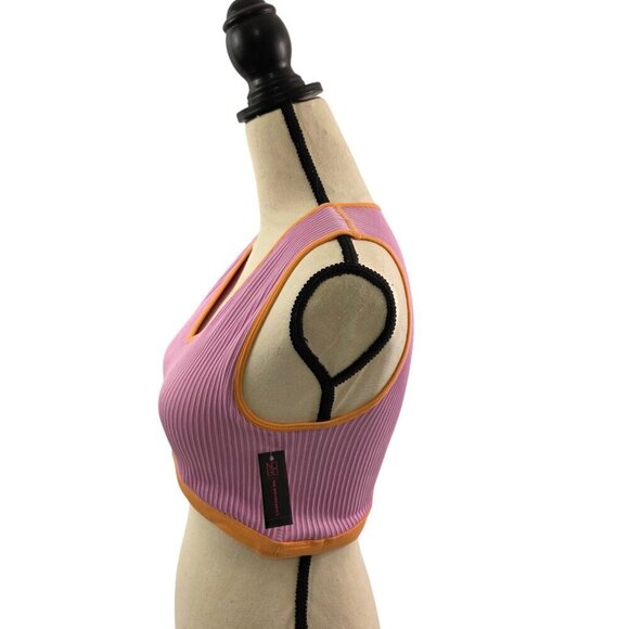 No Boundaries Seamless Retro Pink Ribbed Plunge Cobra Bralette – Size XL NWT - Picture 2 of 15